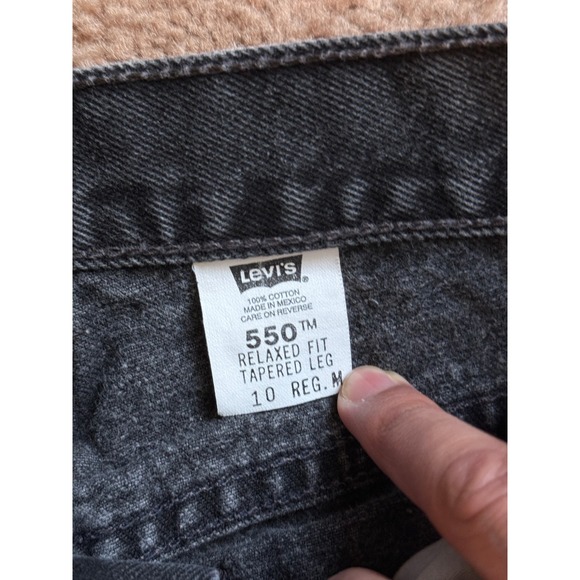 Levis 550 Jeans Womens Tag Size 10 Black Relaxed Fit Tapered Leg Jeans 90s - Picture 5 of 8